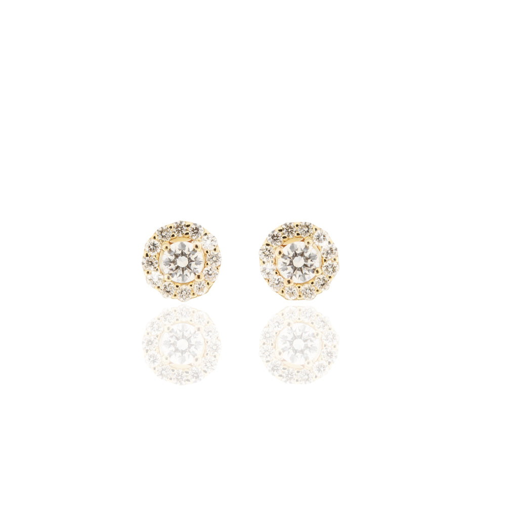 Klassische Diamant-Ohrstecker – 585er Gelbgold