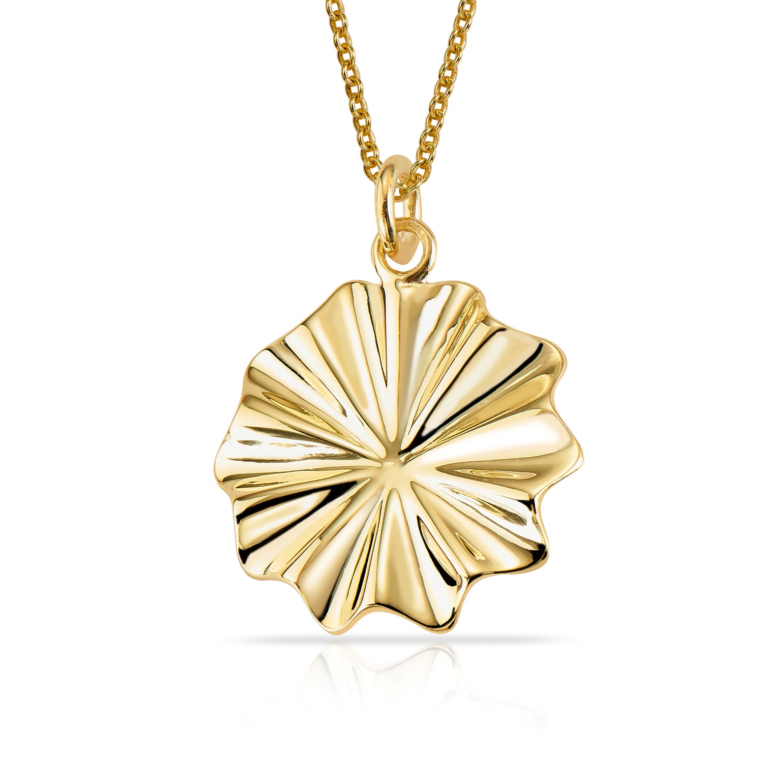 Amulett „Solis Pleat“ – Vergoldetes 925er Sterling Silber