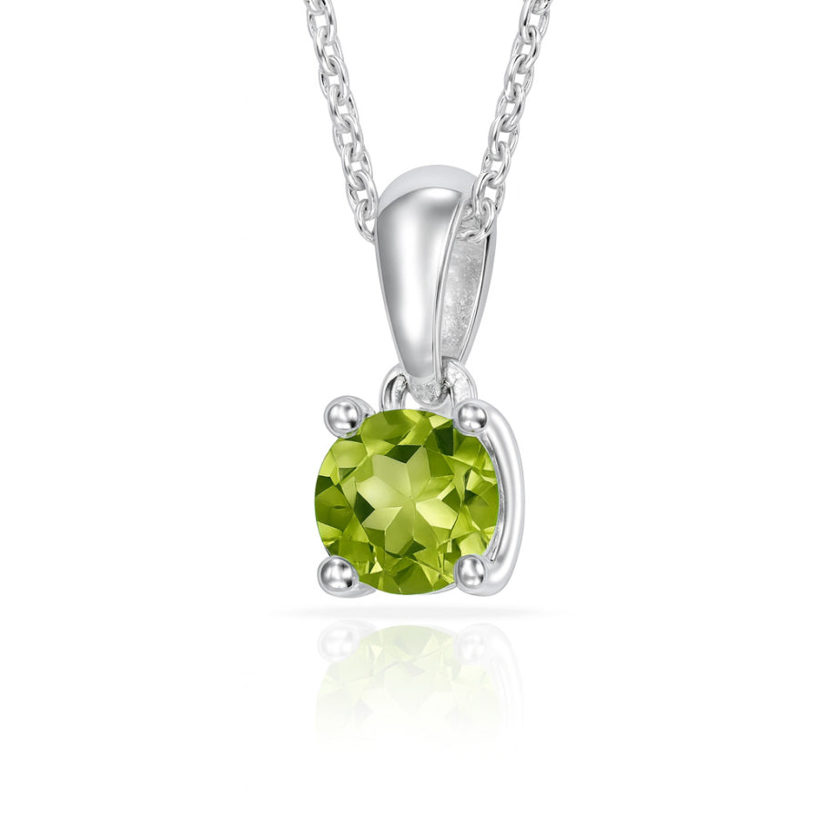 Anhänger „Arctic Peridot“ – 5 mm Peridot, aus rhodiniertem 925er Sterling Silber
