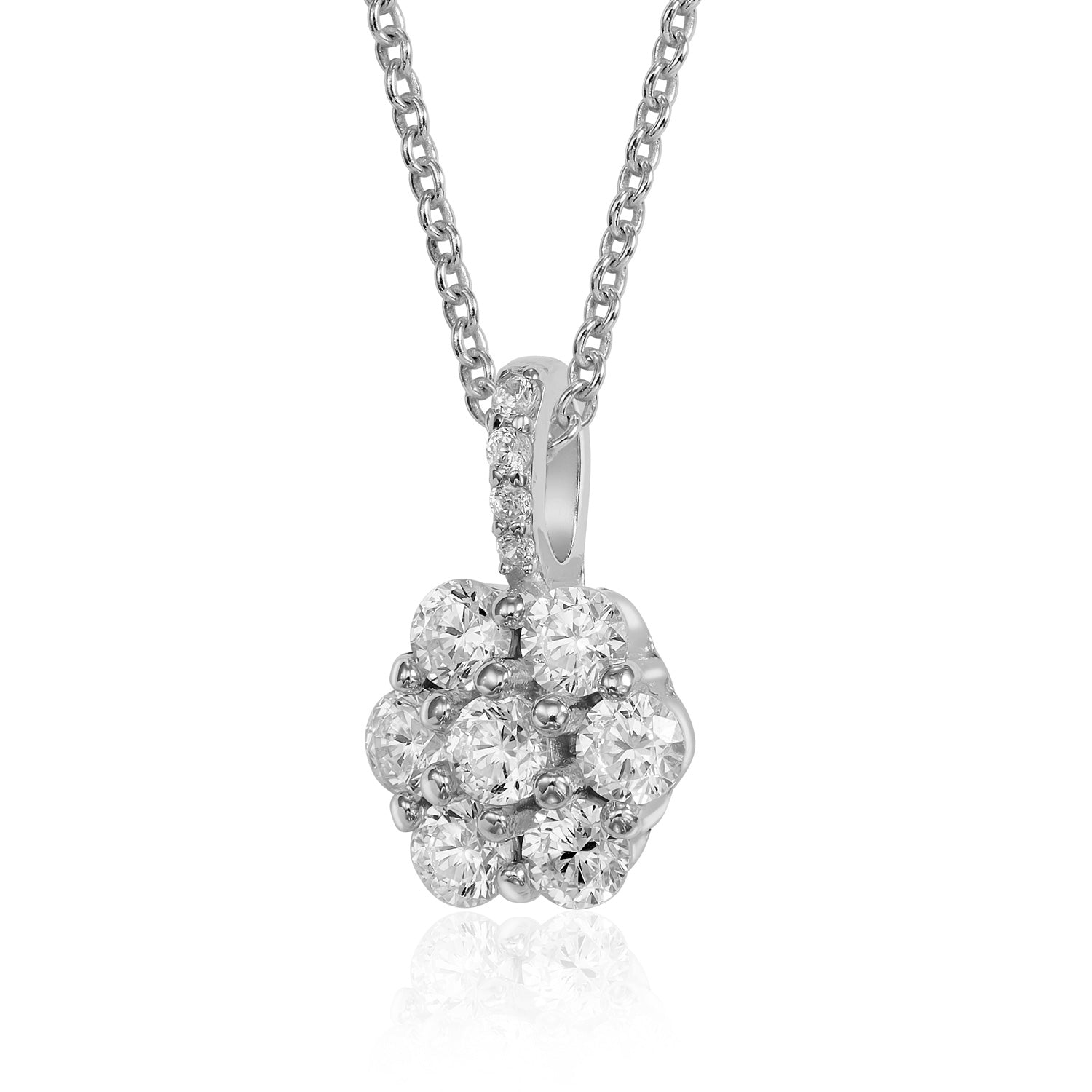 Anhänger „Arctic Rosette“ – aus rhodiniertem 925er Sterling Silber