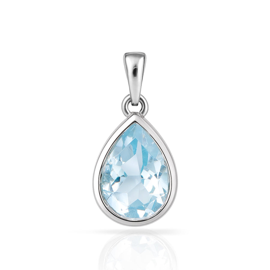 Anhänger „Arctic Sky Serenity“ – Sky Blue Topas aus rhodiniertem 925er Silber