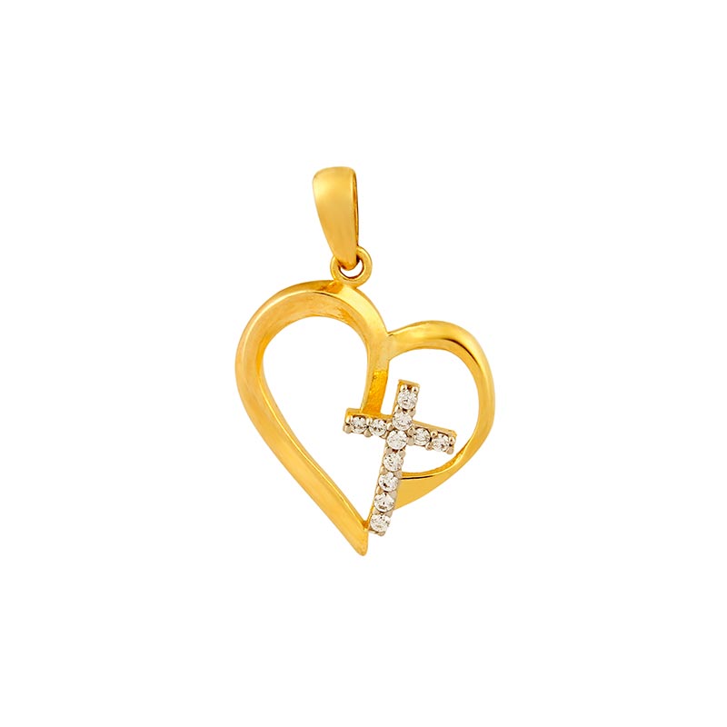 Anhänger „Crossed Heart“ – aus 750er Gelbgold