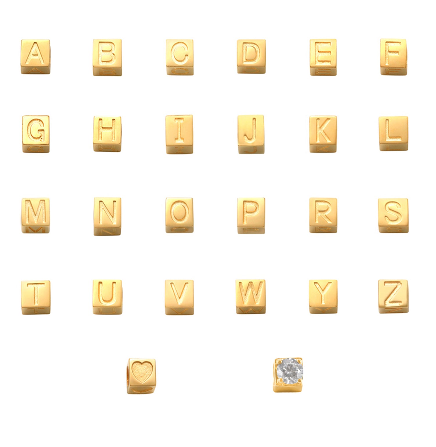 Anhänger „Cube Letter“ – Buchstabe aus 585er Gelbgold