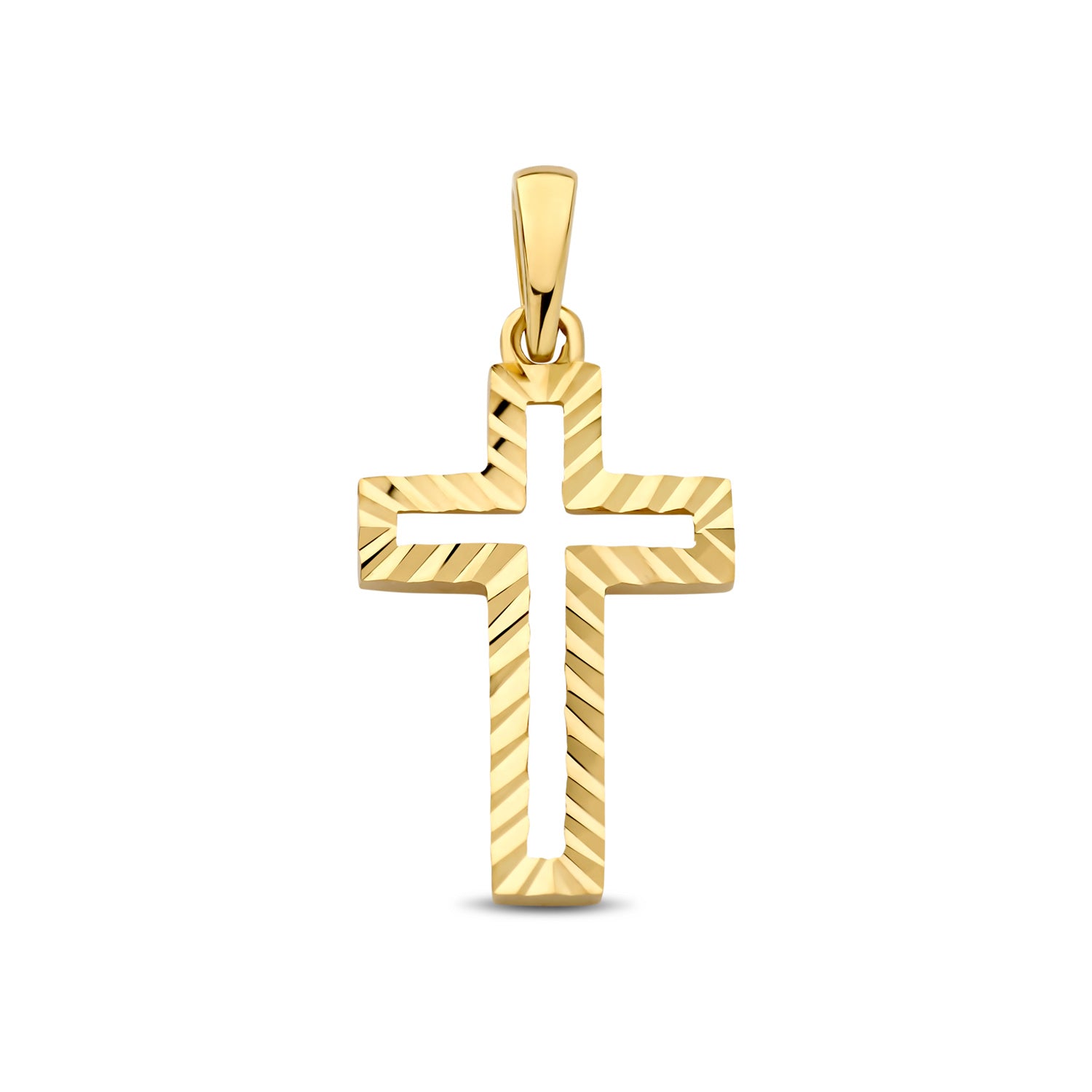 Anhänger „Luminous Cross“ – Diamantiertes Kreuz aus 585er Gelbgold