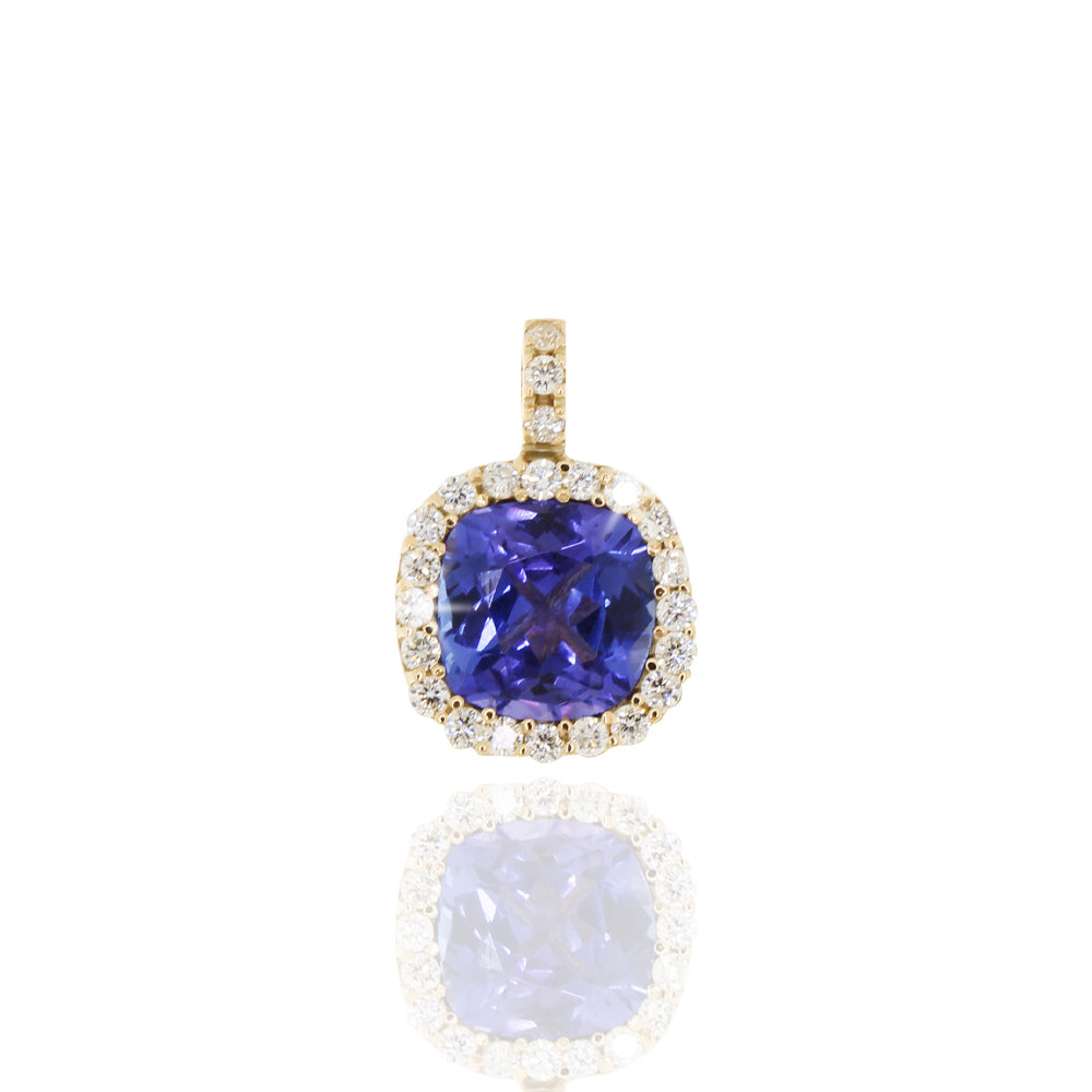 Anhänger „Royal Violet“ – Tansanit 1,30ct & 0,22ct Brillanten aus 585/- Gelbgold