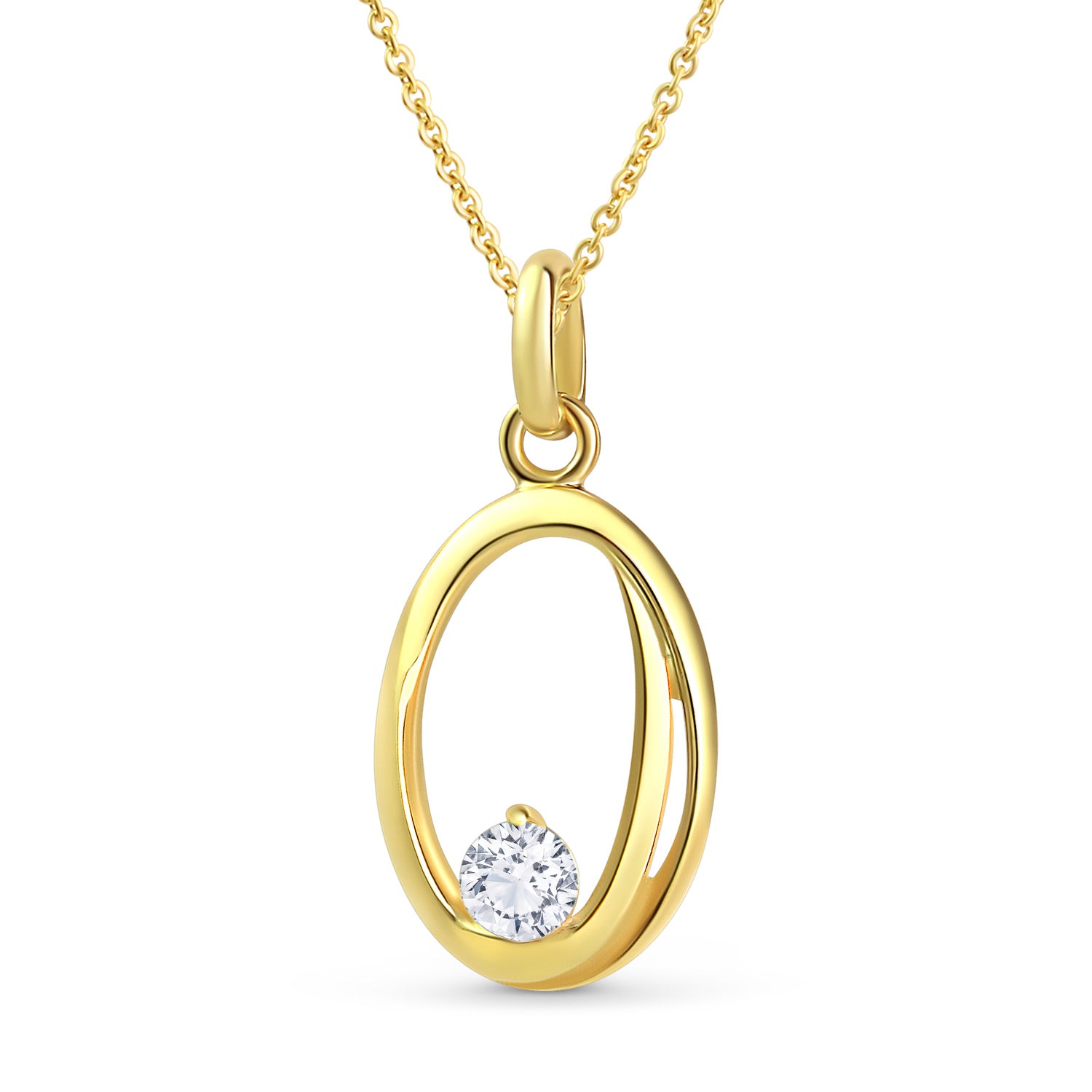 Anhänger „Solitaire Aura“ – aus vergoldetem 925er Sterling Silber