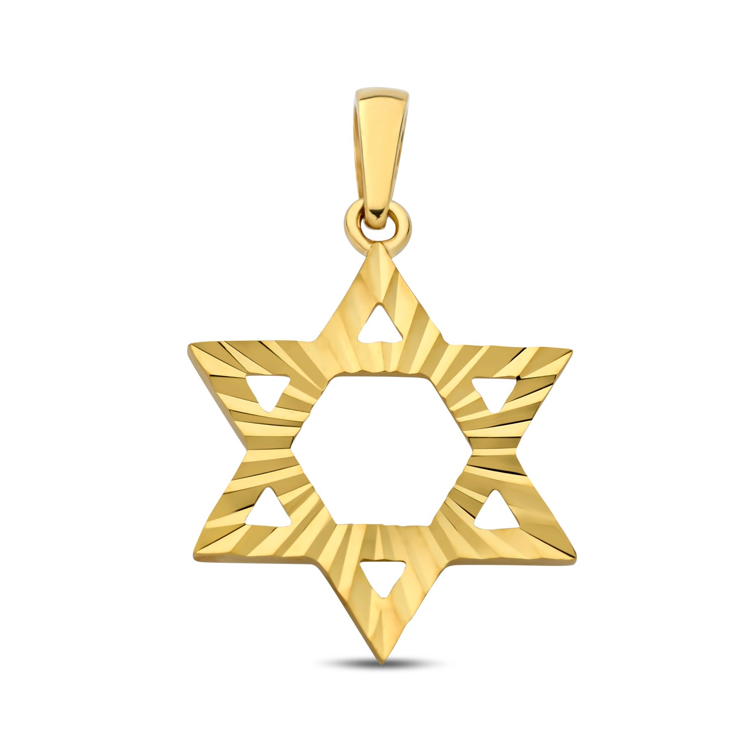 Anhänger „Star of David“ – Diamantiertes Hexagramm aus 585er Gelbgold