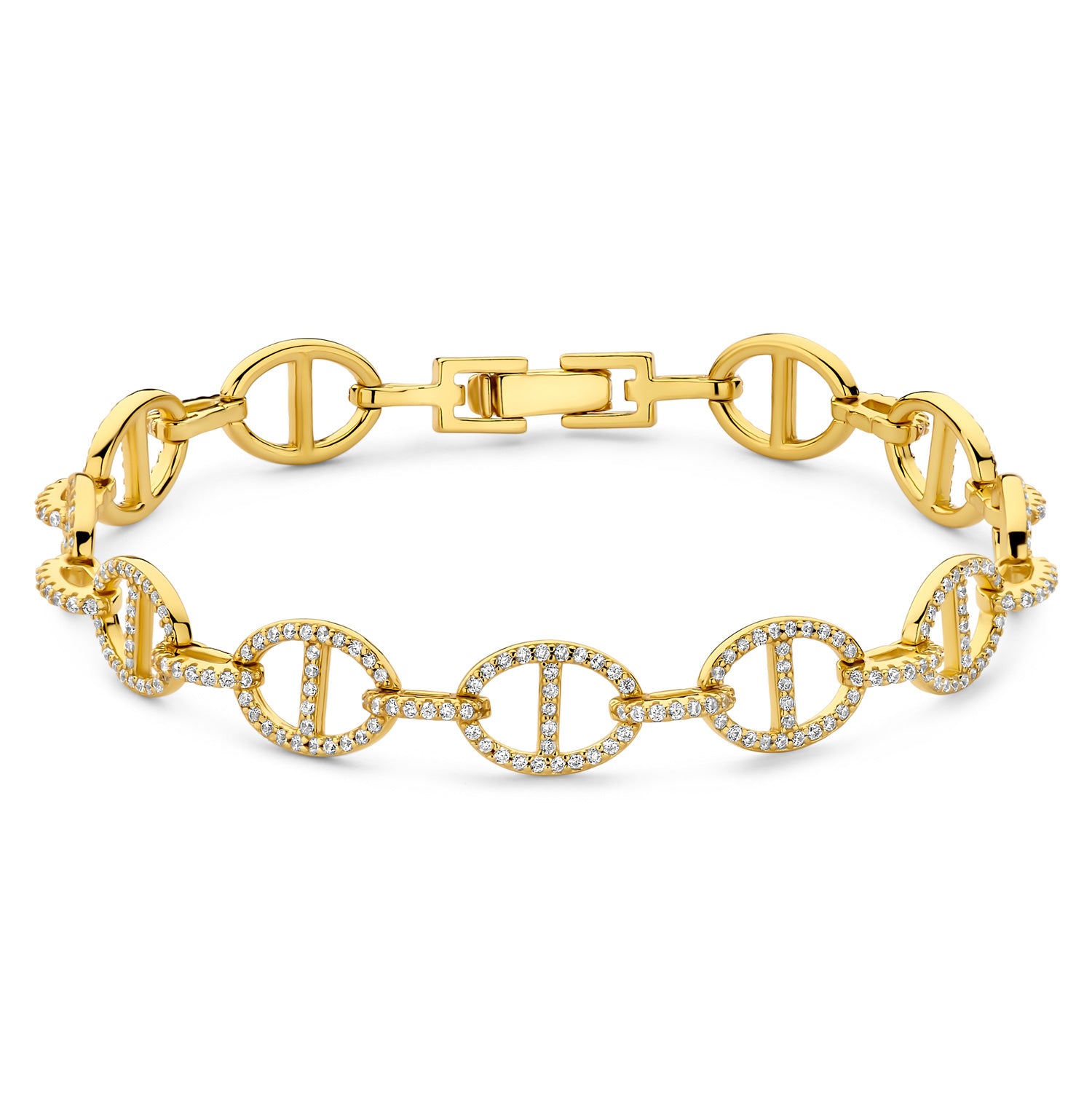 Armband „Golden Marina Pavé“ – 925er Sterling Silber, vergoldet