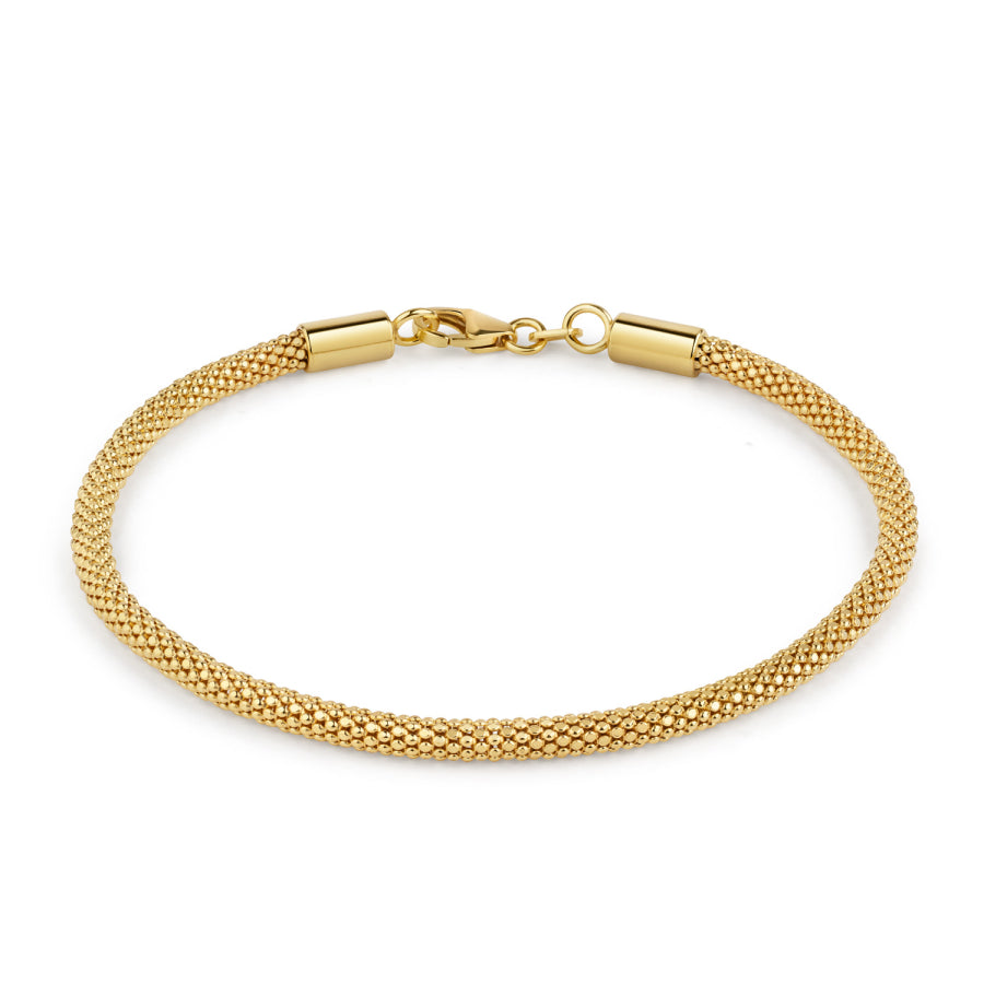 Armband „Golden Volumen Shine“ – Diamantiertes 18kt vergoldetes 925er Silber