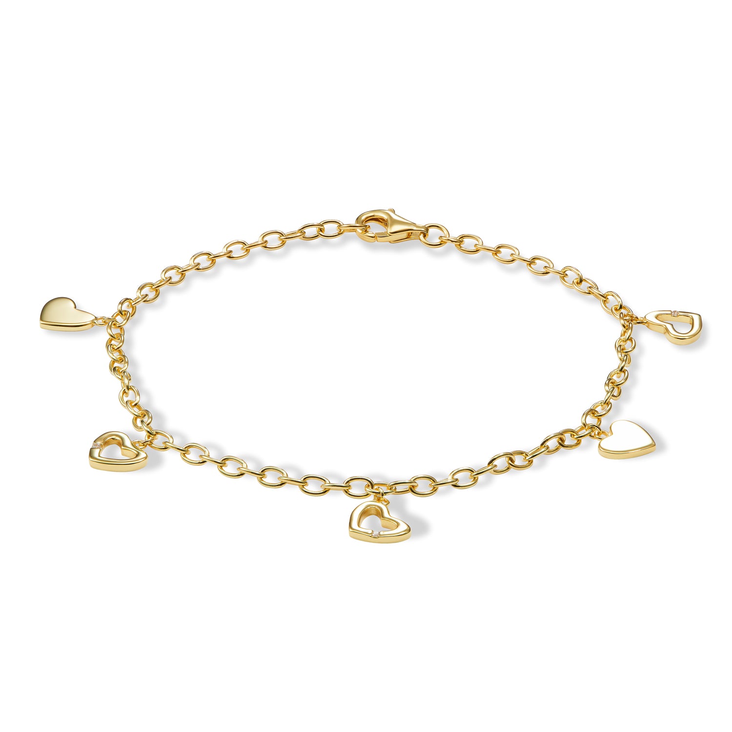 Armband „Heart Quintet“ – aus vergoldetem 925er Sterling Silber