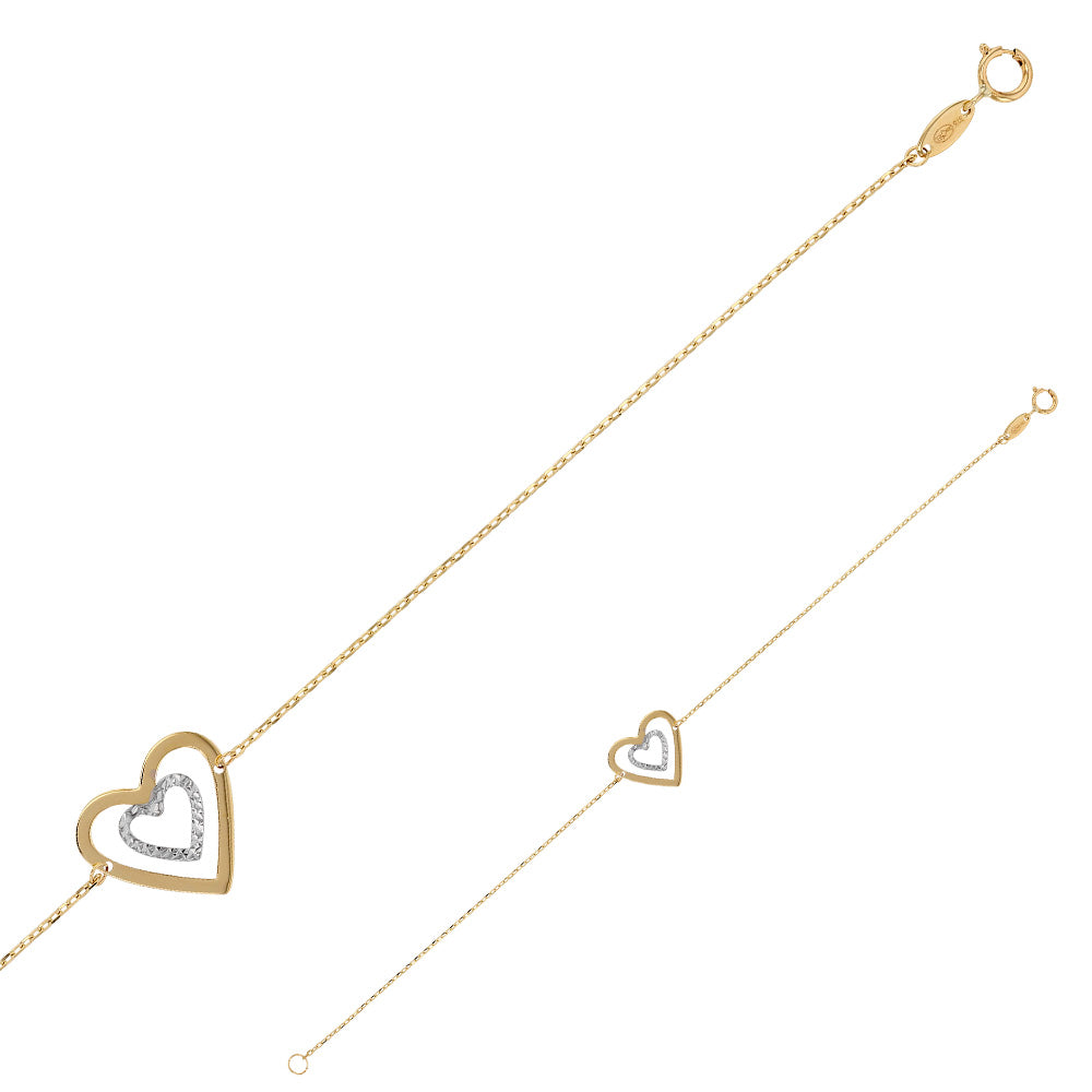 Armband „Nested Hearts“ – aus 375er Gold