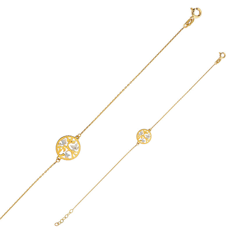 Armkette „Bicolor Tree of Life“ – 18Kt Gold