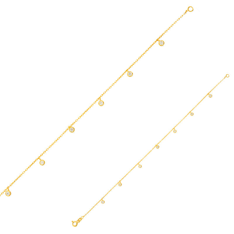 Armkette „Crystal Dewdrops“ – aus 375er Gelbgold