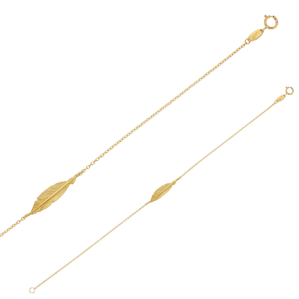 Armkette „Golden Plume“ – aus 375er Gelbgold