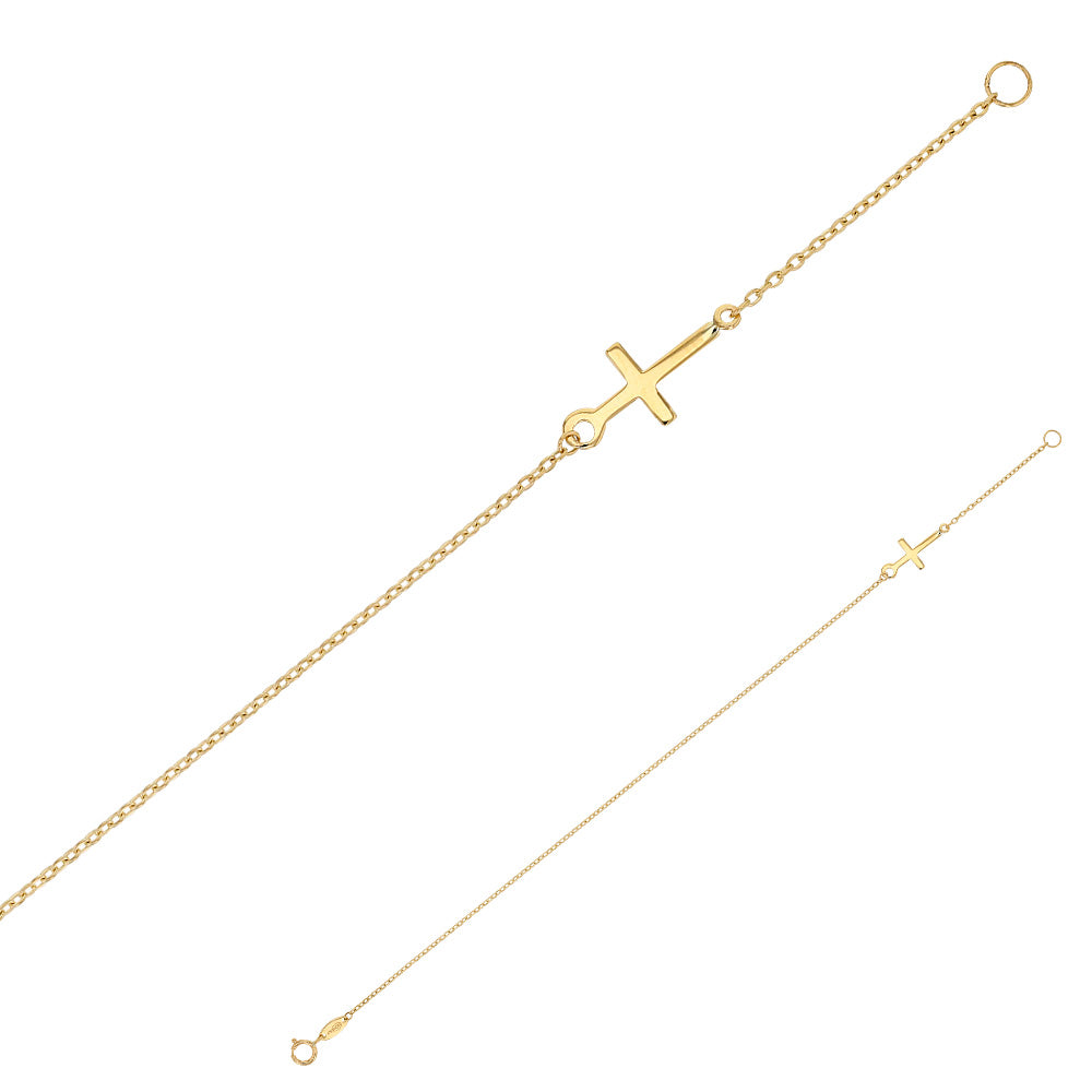 Armkette „Guardian Cross“ – aus 375er Gelbgold