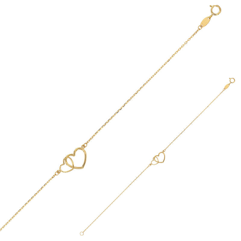 Armkette „Infinite Hearts“ – aus 375er Gelbgold