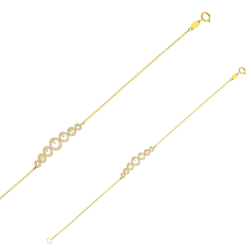 Armkette „Stellar Circles“ – aus 375er Gelbgold