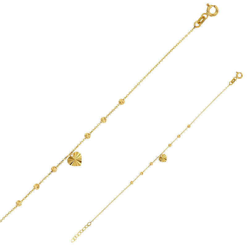 Armkette „Textured Love“ – aus 375er Gelbgold