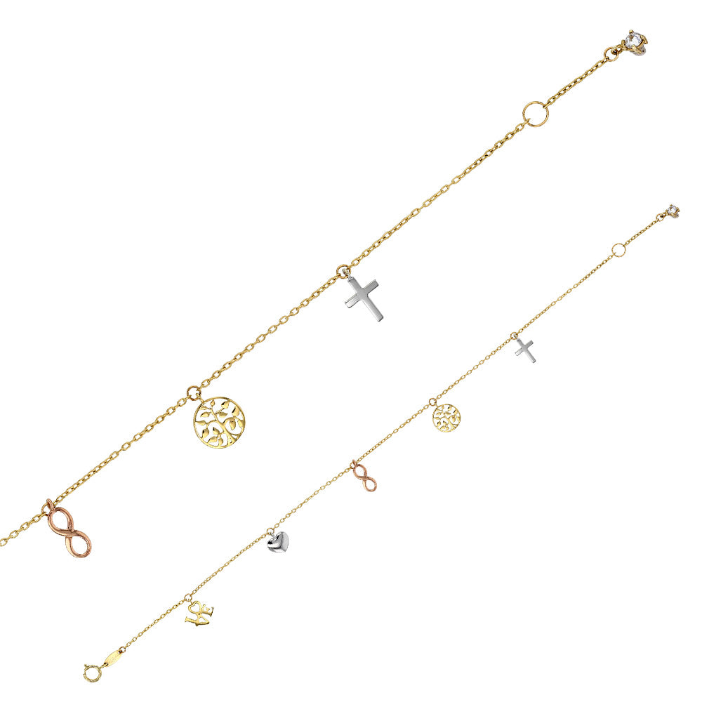 Armkette „Universal Talisman“ – 375er aus Gelb-, Weiß- & Rotgold