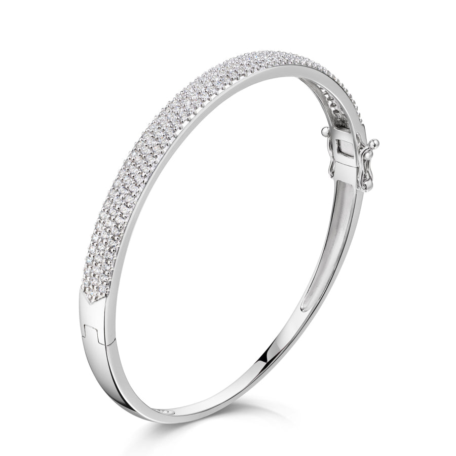 Armreif „Zenith Slim Sparkle“ – aus rhodiniertem 925er Sterling Silber