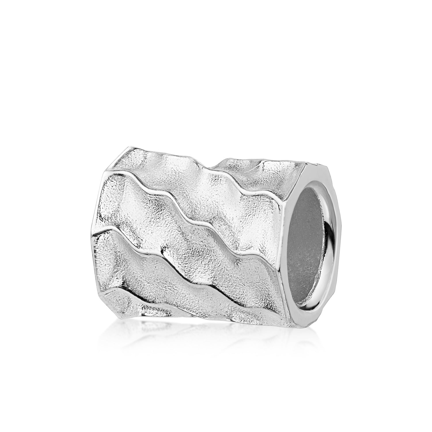 Bead „Arctic Wave“ – Mattiertes 925er Sterling Silber