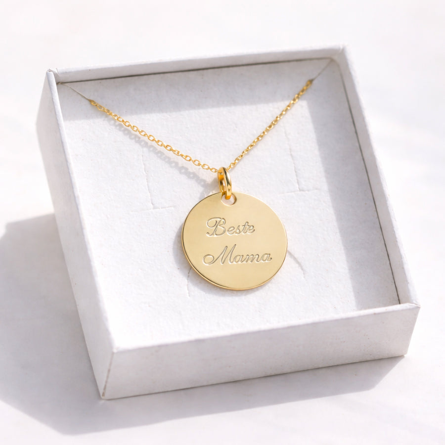 Beste Mama – Exklusives Gravur-Set aus edel vergoldetem Silber