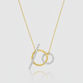 Bicolor-Collier „Abstract Interlock“ – 375er Gold mit Diamantschliff