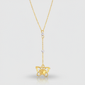 Bicolor-Collier „Papillon Vif“ – 375er Gold mit Diamantschliff