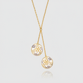 Bicolor-Collier „Twin Blossom“ – 375er Gold mit Diamantschliff