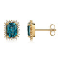 Blue Topas Ohrstecker „Deep Velvet“ – 14Kt Gelbgold