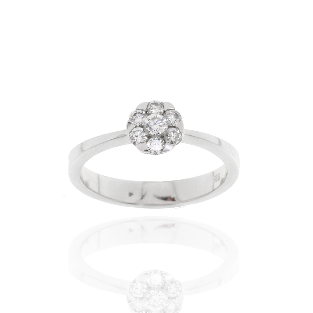 Brillant-Ring „Diamond Flower“ – 590er Weißgold mit 0,34 ct