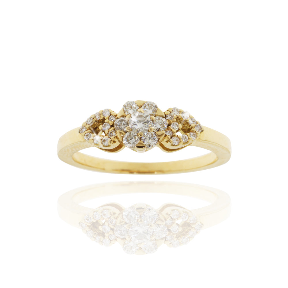 Brillant-Ring „Golden Flora“ – 750er Gelbgold (18Kt) mit 0,45 ct