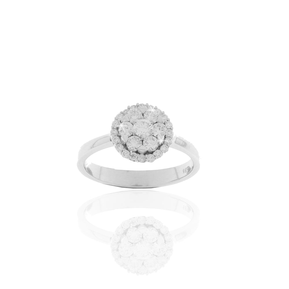 Brillant-Ring „Majestic Flower“ – 590er Weißgold mit 0,76 ct Diamanten