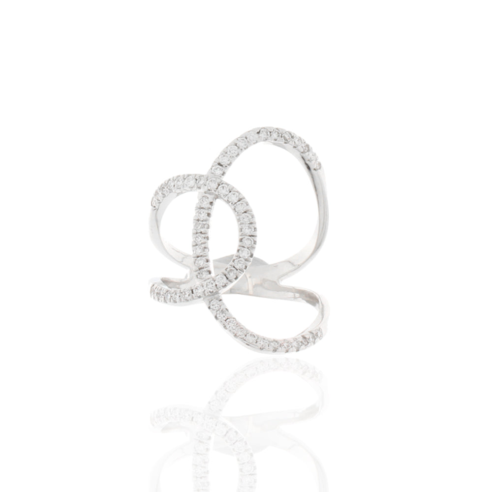 Brillant-Ring „Silver Loops“ – 590er Weißgold mit 0,64 ct Diamanten