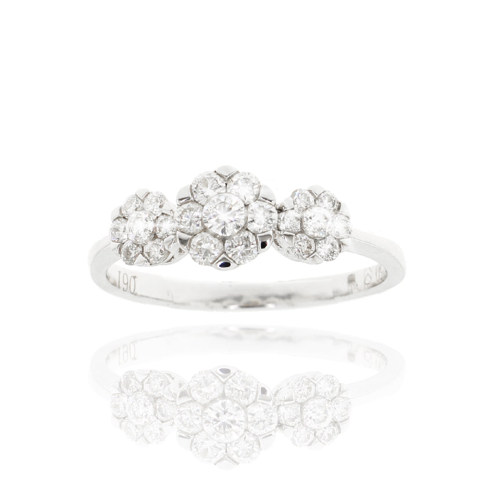 Brillant-Ring „Trinity of Light“ – 760er Weißgold mit 0,61 ct Diamanten