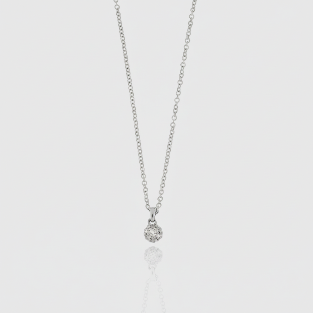 Diamant-Collier „Pure Brilliance“ – 14k Weißgold (0,05 ct)