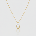 Collier „Crystal Teardrop“ – 375er Gelbgold mit Zirkonia-Pavé