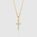 Collier „Divine Cross“ – 333er Gelbgold mit 12 Zirkonia