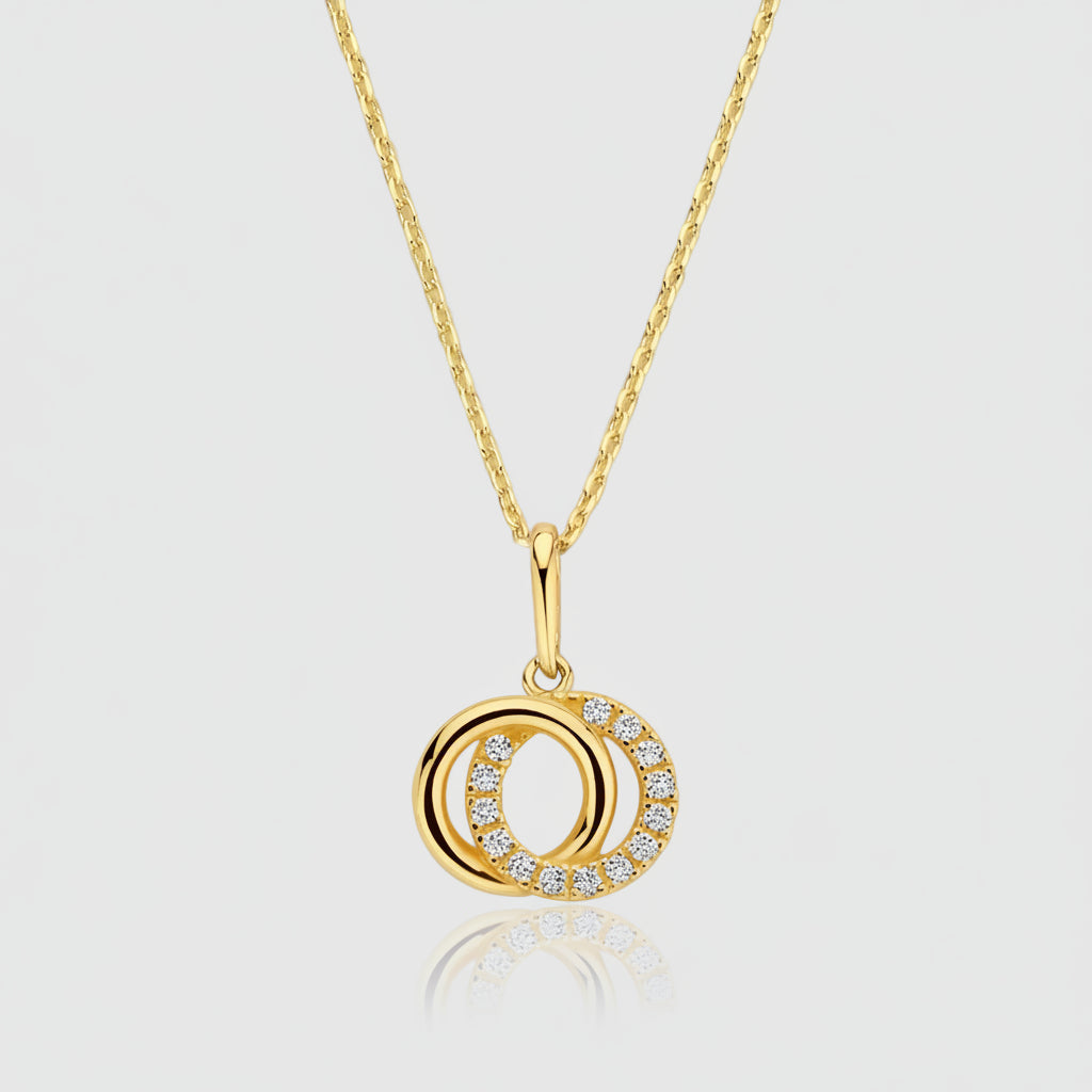 Collier „Eternal Bond“ – 585er Gelbgold mit 14 Zirkonia