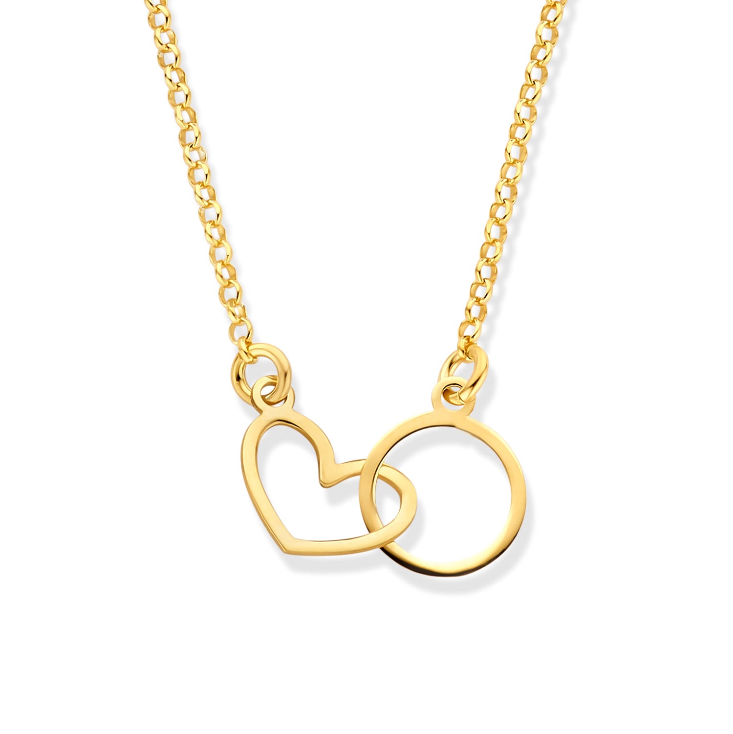 Collier „Ewige Verbindung“ – Herz & Kreis aus edel vergoldetem Silber