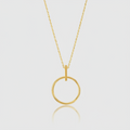 Collier „Geometric Balance“ – 375er Gelbgold mit Ring-Anhänger