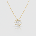 Collier „Golden Bloom“ – 375er Gelbgold mit Zirkonia-Blüte