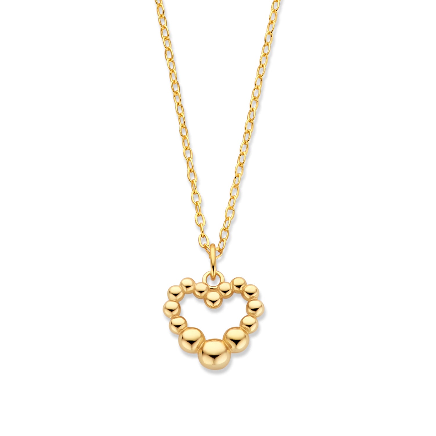 Collier „Golden Bubble Heart“ – 925 Sterling Silber