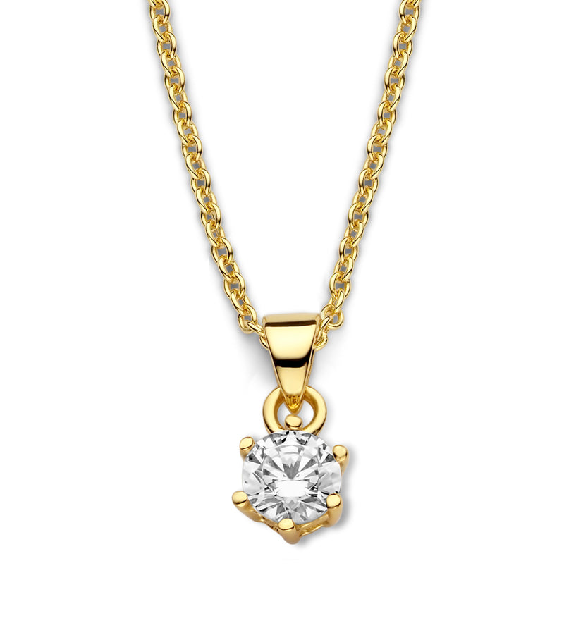Collier „Golden Hexa“ –  aus 925 Silber (vergoldet)