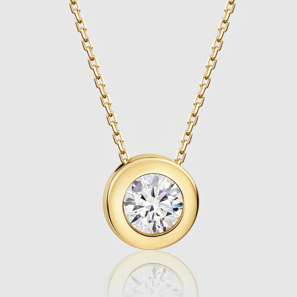 Collier „Golden Orbit“ – 333er Gelbgold mit 5mm Zirkonia