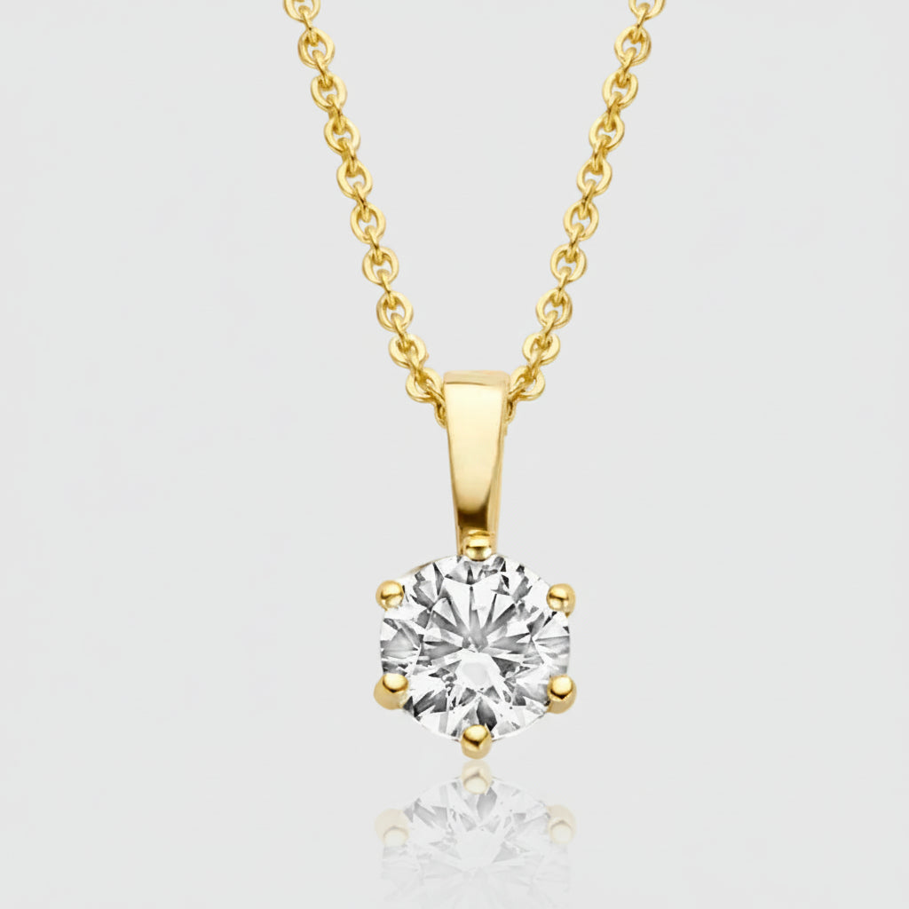 Collier „Graceful Glow“ – 585er Gelbgold mit 4mm Zirkonia