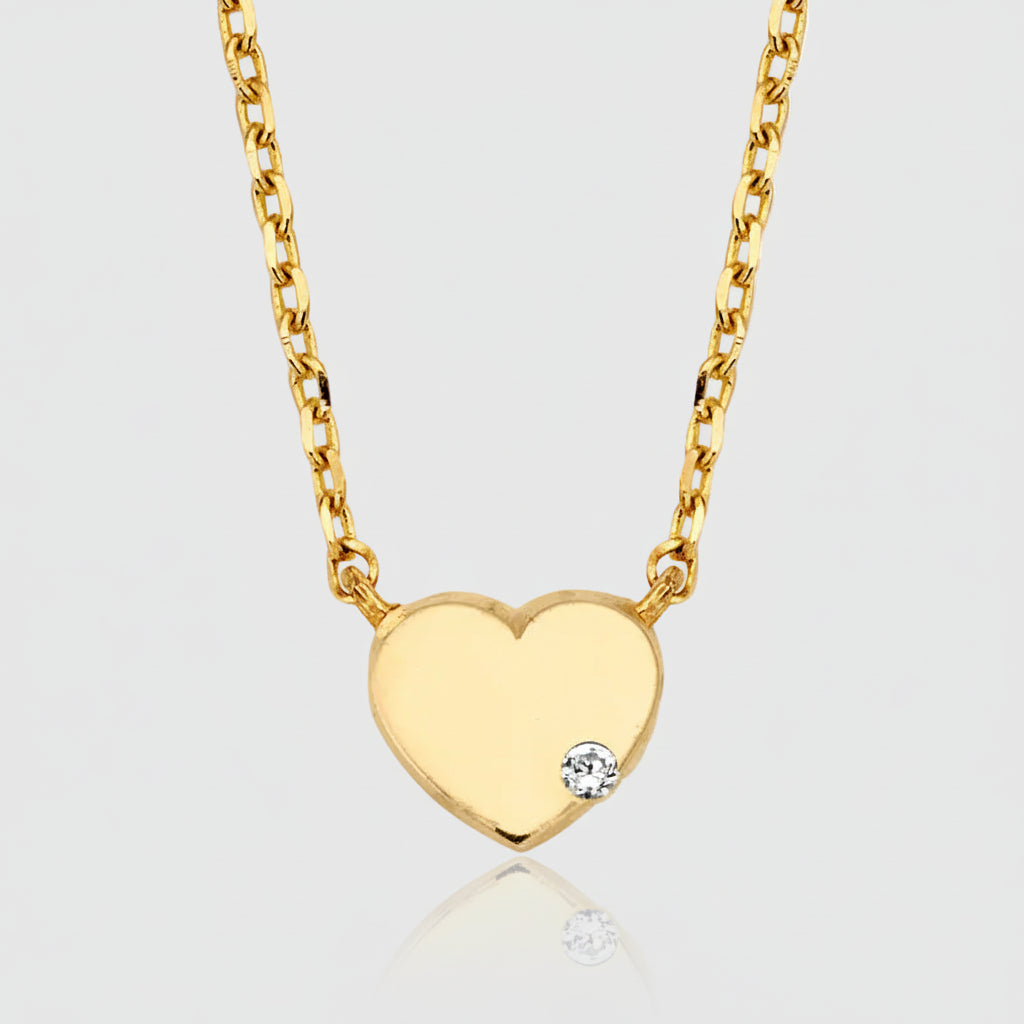 Collier „Heart Spark“ – 585er Gelbgold mit Zirkonia-Akzent