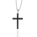 Collier „Iron Faith“ – Bicolor Schwarz & Silber-poliert