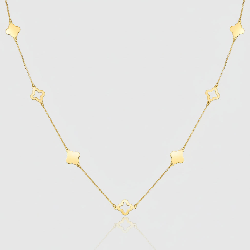 Collier „Lucky Clover“ – 333er Gelbgold