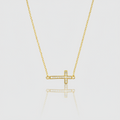 Collier „Modern Faith“ – 375er Gelbgold mit Zirkonia-Kreuz